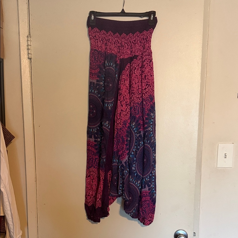 Women's Bohemian Aladdin Pants in Pink and Purple
